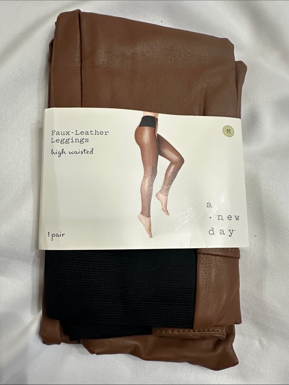 a new day Faux-Leather High-Waisted Leggings — Brown